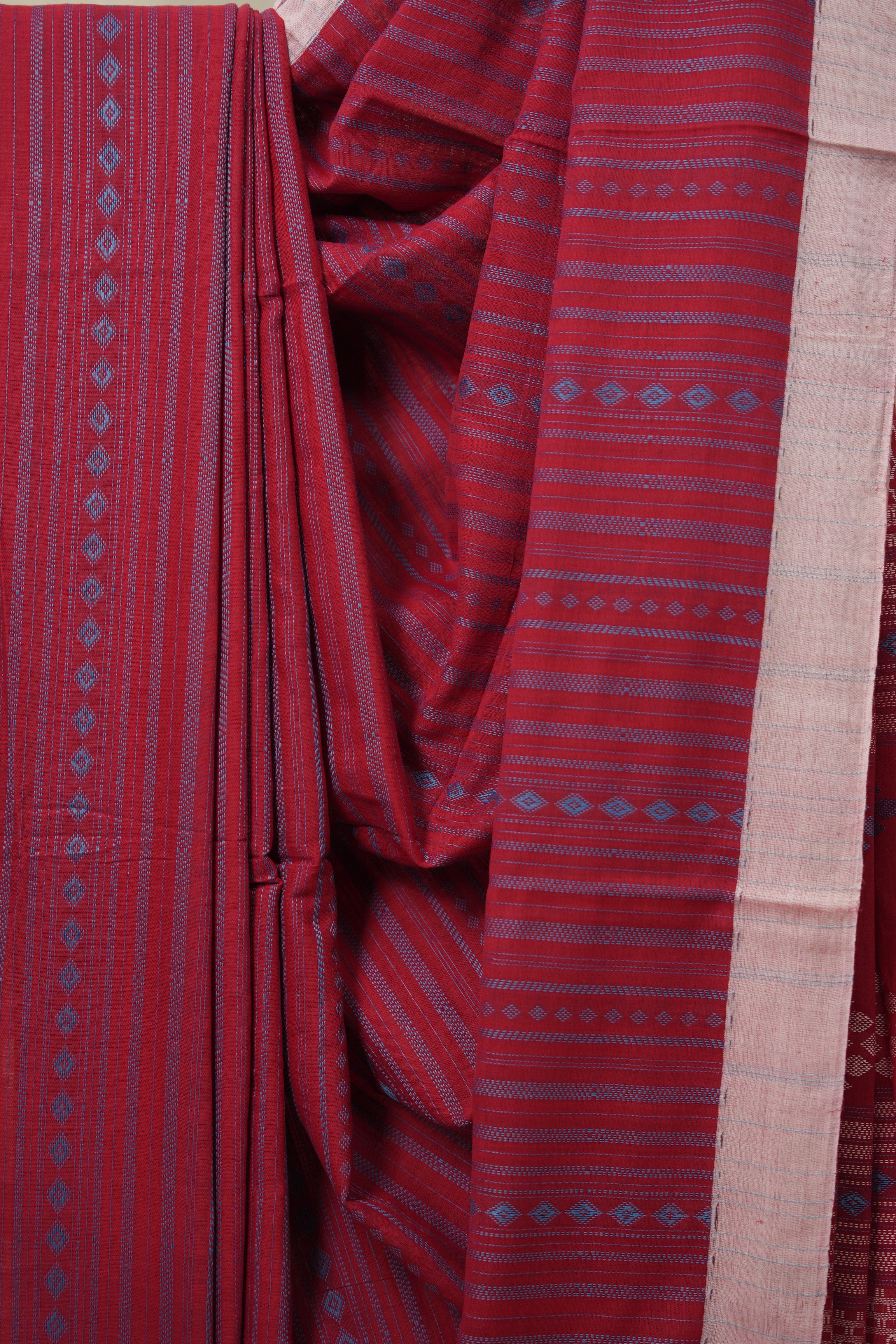 Red Bengal Cotton Saree - SRRBCS113