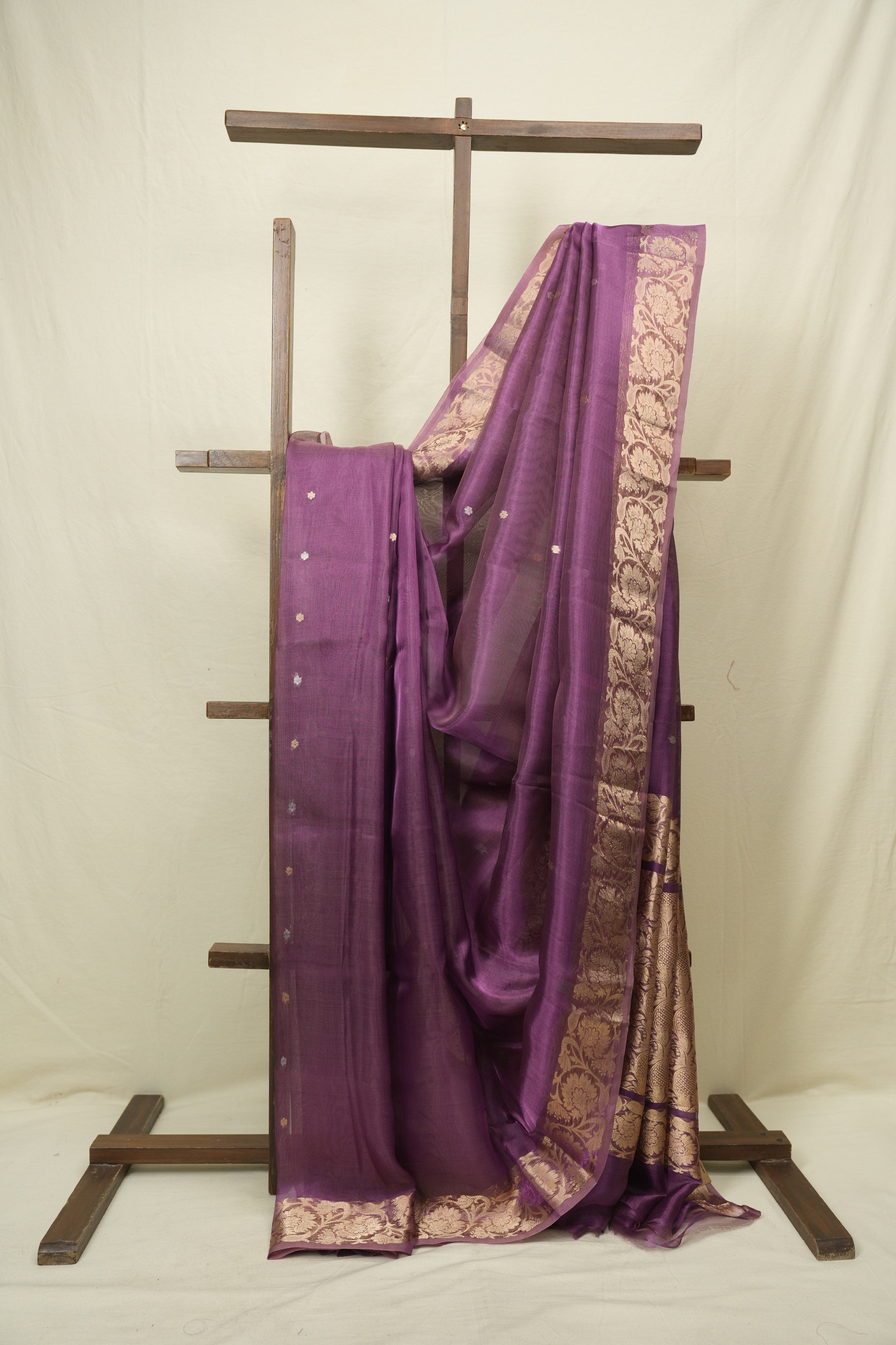 Plum Tissue Banarasi Silk Saree - SRPTBSS81