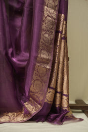 Plum Tissue Banarasi Silk Saree - SRPTBSS81