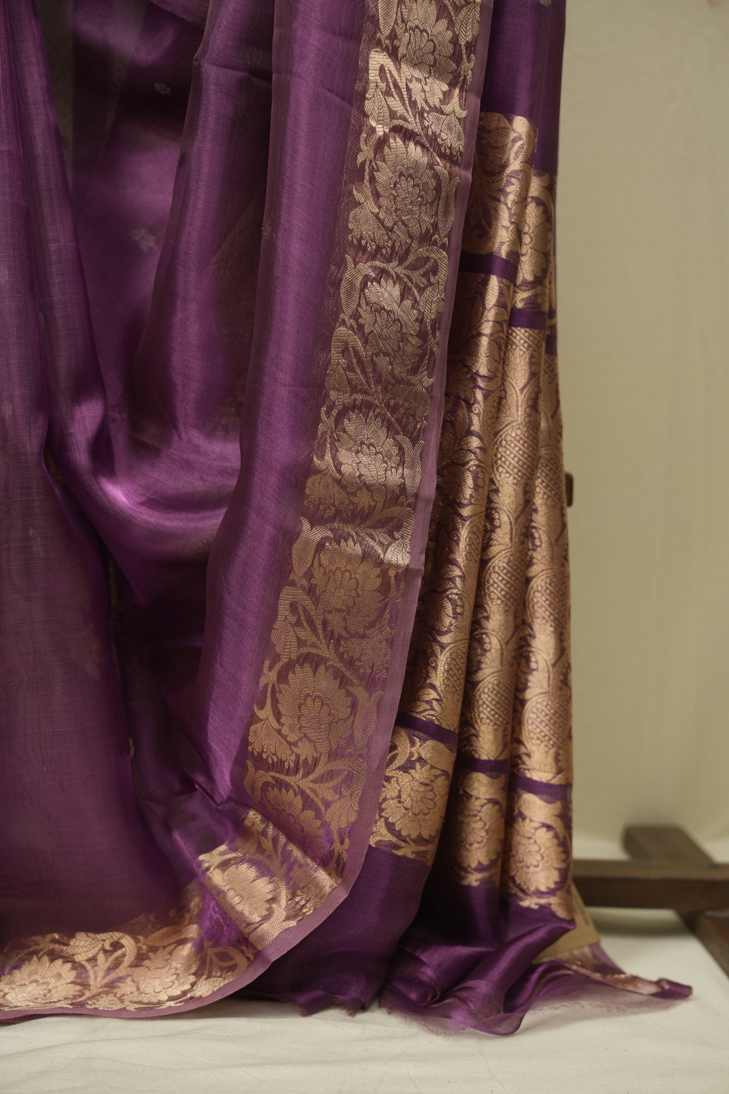 Plum Tissue Banarasi Silk Saree - SRPTBSS81