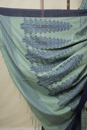 Teal Green Bengal Cotton Saree - SRTGBCS112