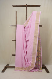 Baby Pink Cotton Paithani Saree - SRBPCPS594