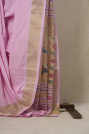 Baby Pink Cotton Paithani Saree - SRBPCPS594