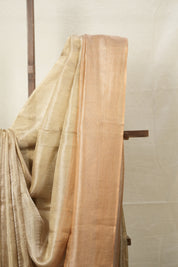 Brown Yellow Tissue Tussar Silk Saree - SRBYTTSS596