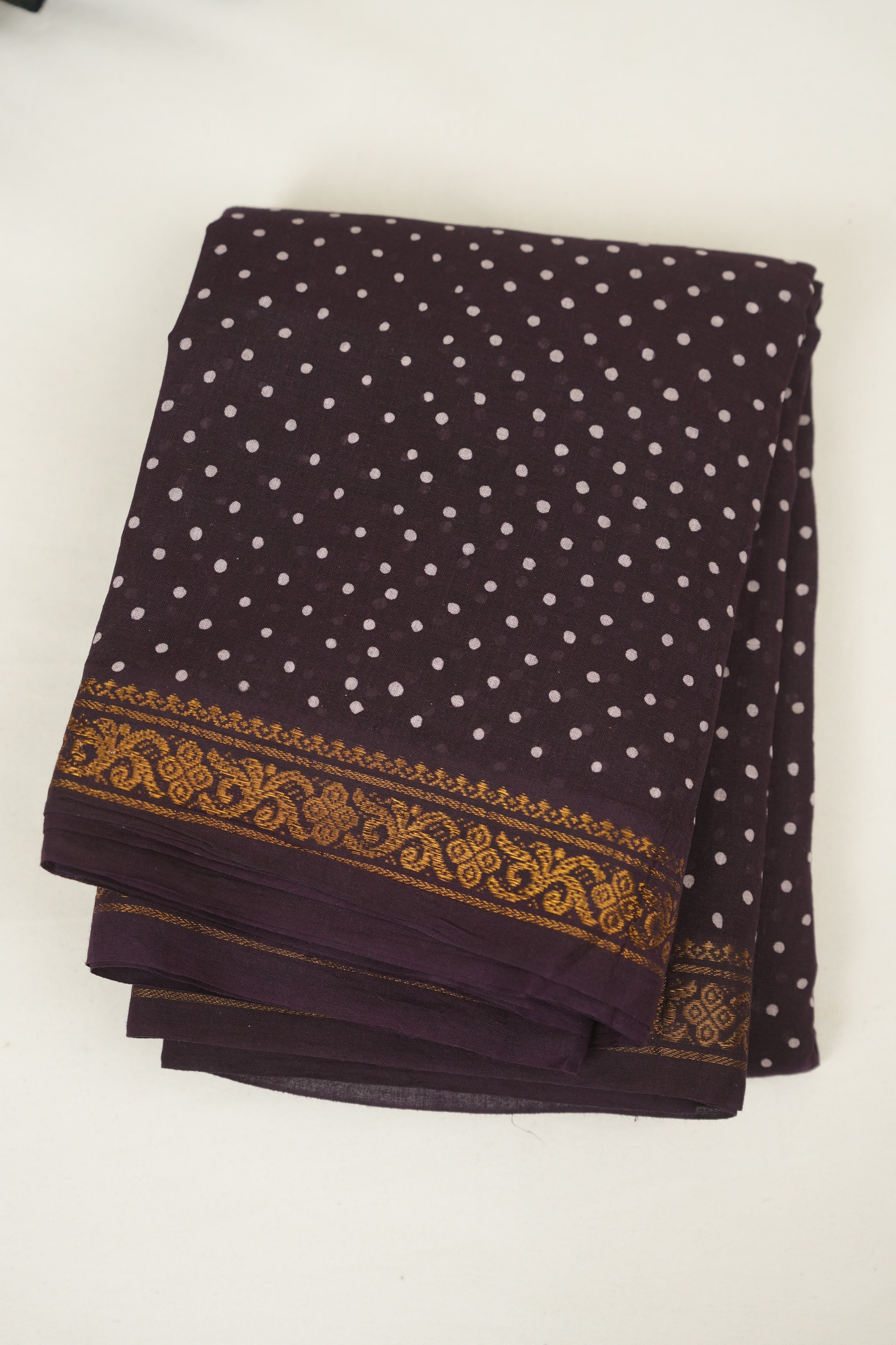 Dark Purple Sungudi Cotton Saree - SRDPSCS193