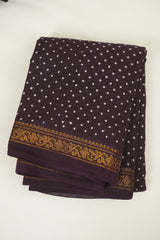 Dark Purple Sungudi Cotton Saree - SRDPSCS193