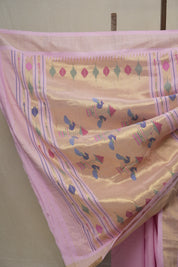 Baby Pink Cotton Paithani Saree - SRBPCPS594