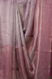 Deep Pink Silver Tissue Tussar Silk Saree - SRDPSTTSS595