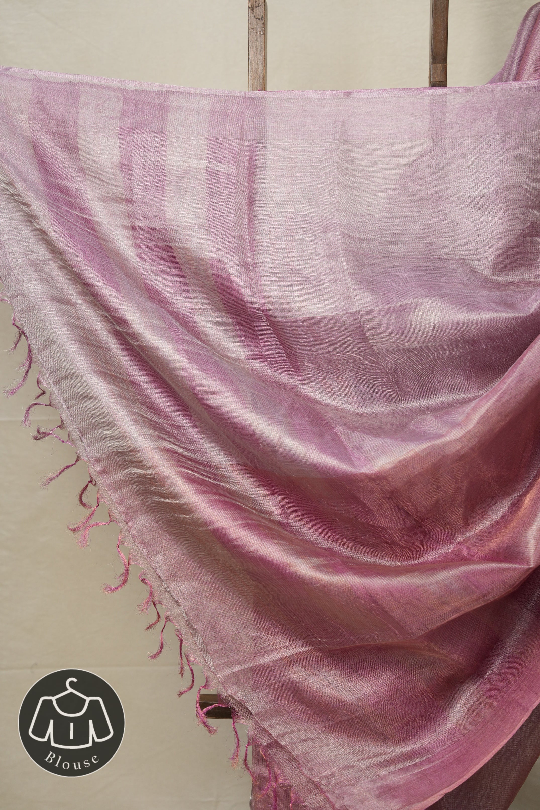 Deep Pink Silver Tissue Tussar Silk Saree - SRDPSTTSS595