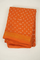 Orange Sungudi Cotton Saree - SROSCS202