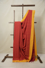 Red Bengal Cotton Saree - SRRBCS109