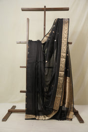 Black Tissue Banarasi Silk Saree - SRBTBSS51