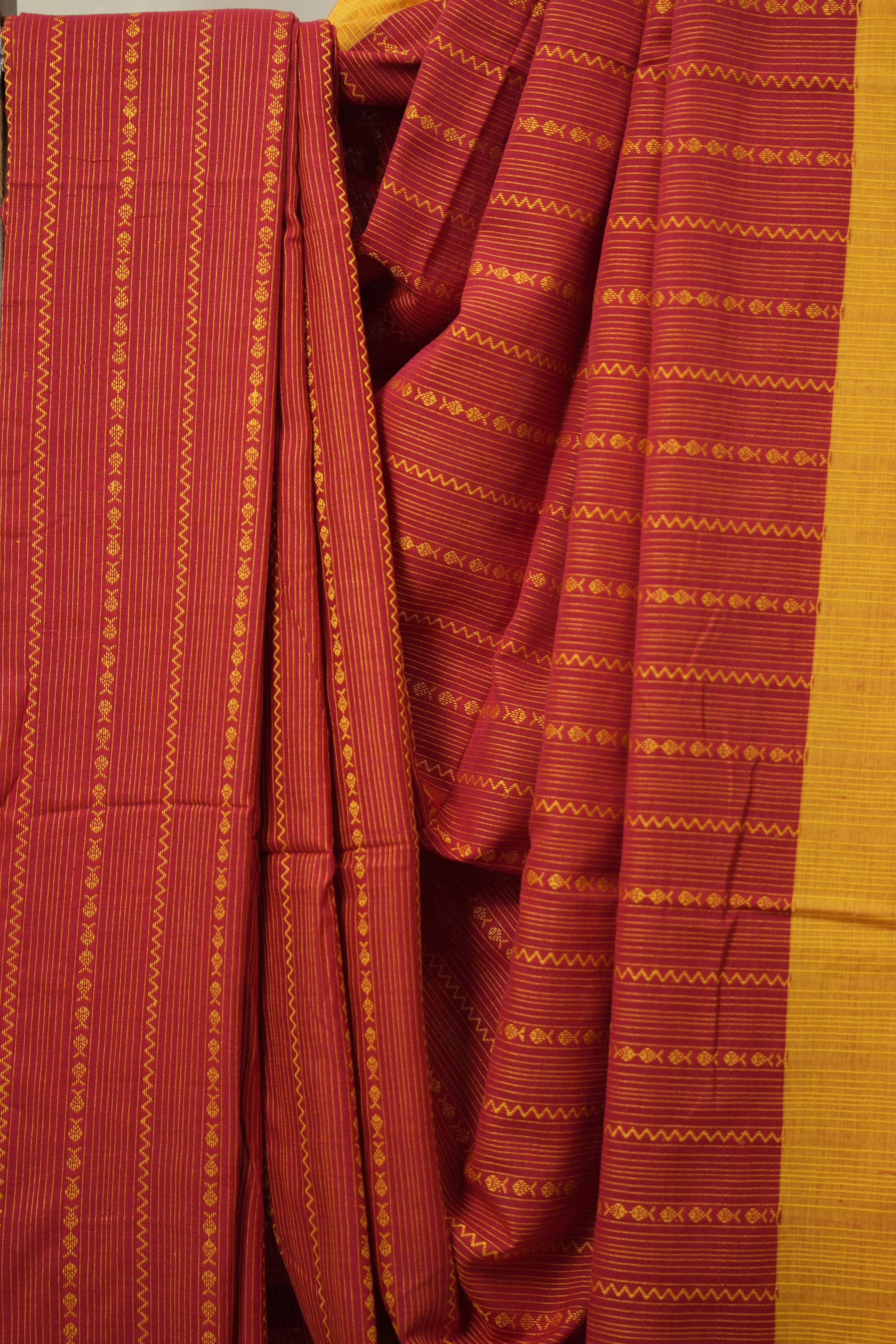 Red Bengal Cotton Saree - SRRBCS109