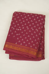 Magenta Sungudi Cotton Saree - SRMSCS199