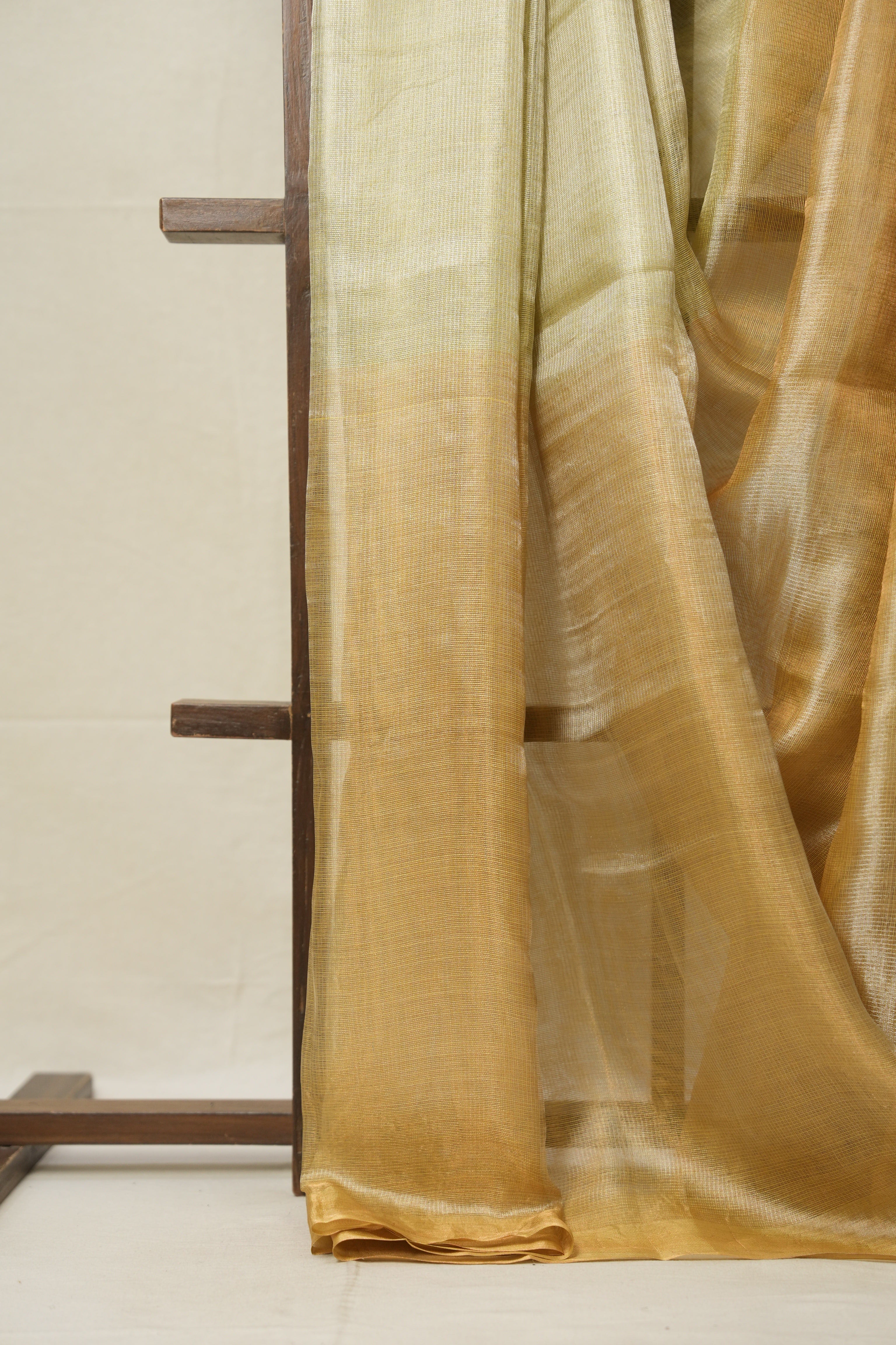 Olive Brown Tissue Tussar Silk Saree - SROBTTSS593