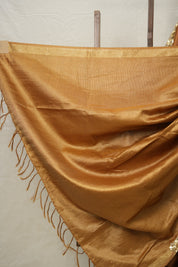 Brown Tussar Silk Saree With Lace - SRBTSSWL04