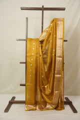 Mustard Gold Tissue Banarasi Silk Saree - SRMGTBSS56