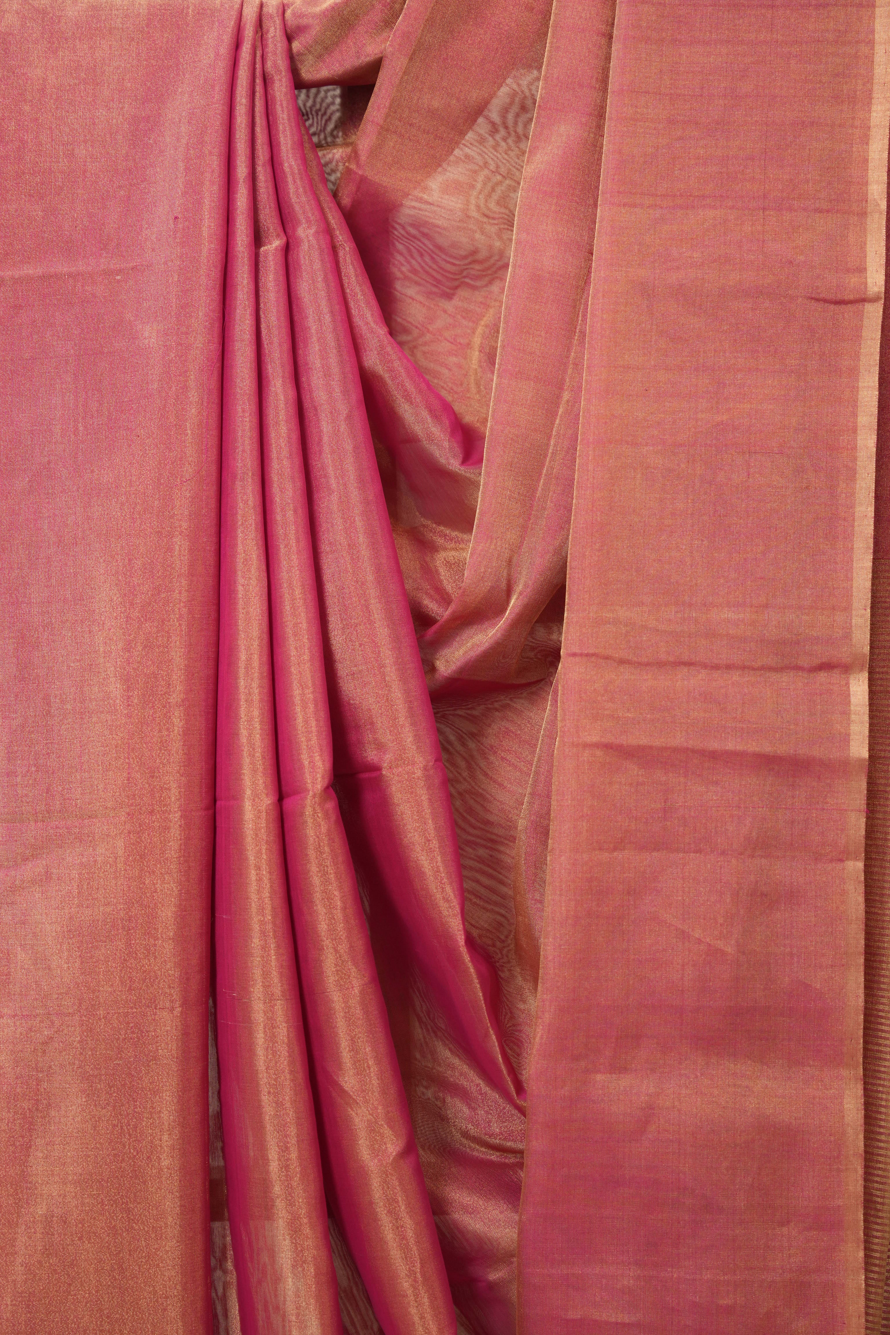 Rani Pink Maheshwari Tissue Saree - SRRPMTS746