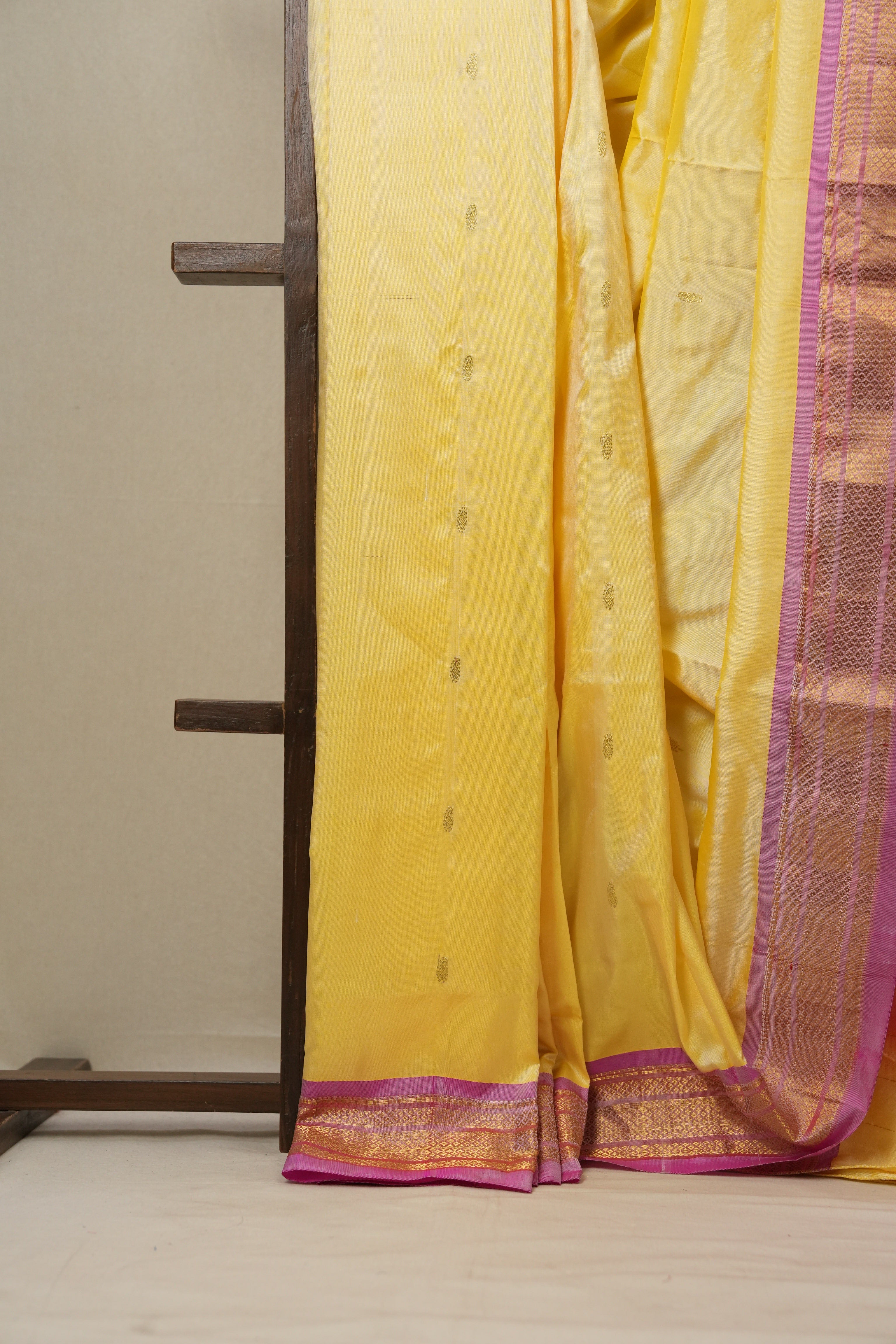 Lemon Yellow Silk Paithani Saree - SRLYSPS703