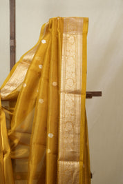 Mustard Gold Tissue Banarasi Silk Saree - SRMGTBSS56