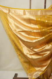 Mustard Gold Tissue Banarasi Silk Saree - SRMGTBSS56