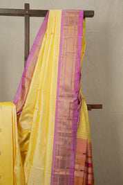 Lemon Yellow Silk Paithani Saree - SRLYSPS703