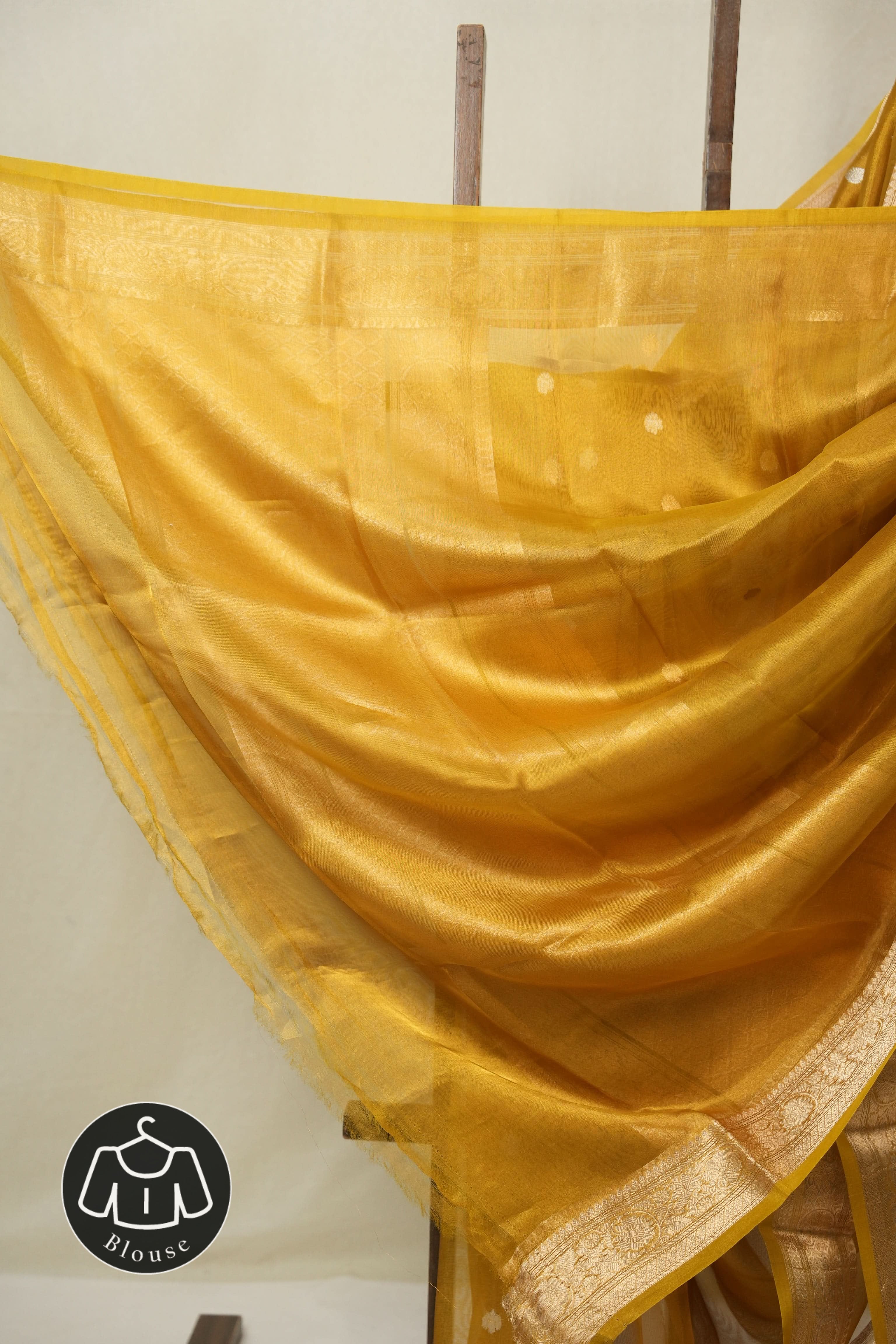 Mustard Gold Tissue Banarasi Silk Saree - SRMGTBSS56