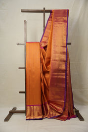 Golden Yellow Gadwal Silk Saree - SRGYGSS594