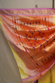 Lemon Yellow Silk Paithani Saree - SRLYSPS703