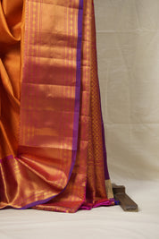 Golden Yellow Gadwal Silk Saree - SRGYGSS594