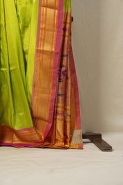 Neon Green Silk Paithani Saree - SRNGSPS699