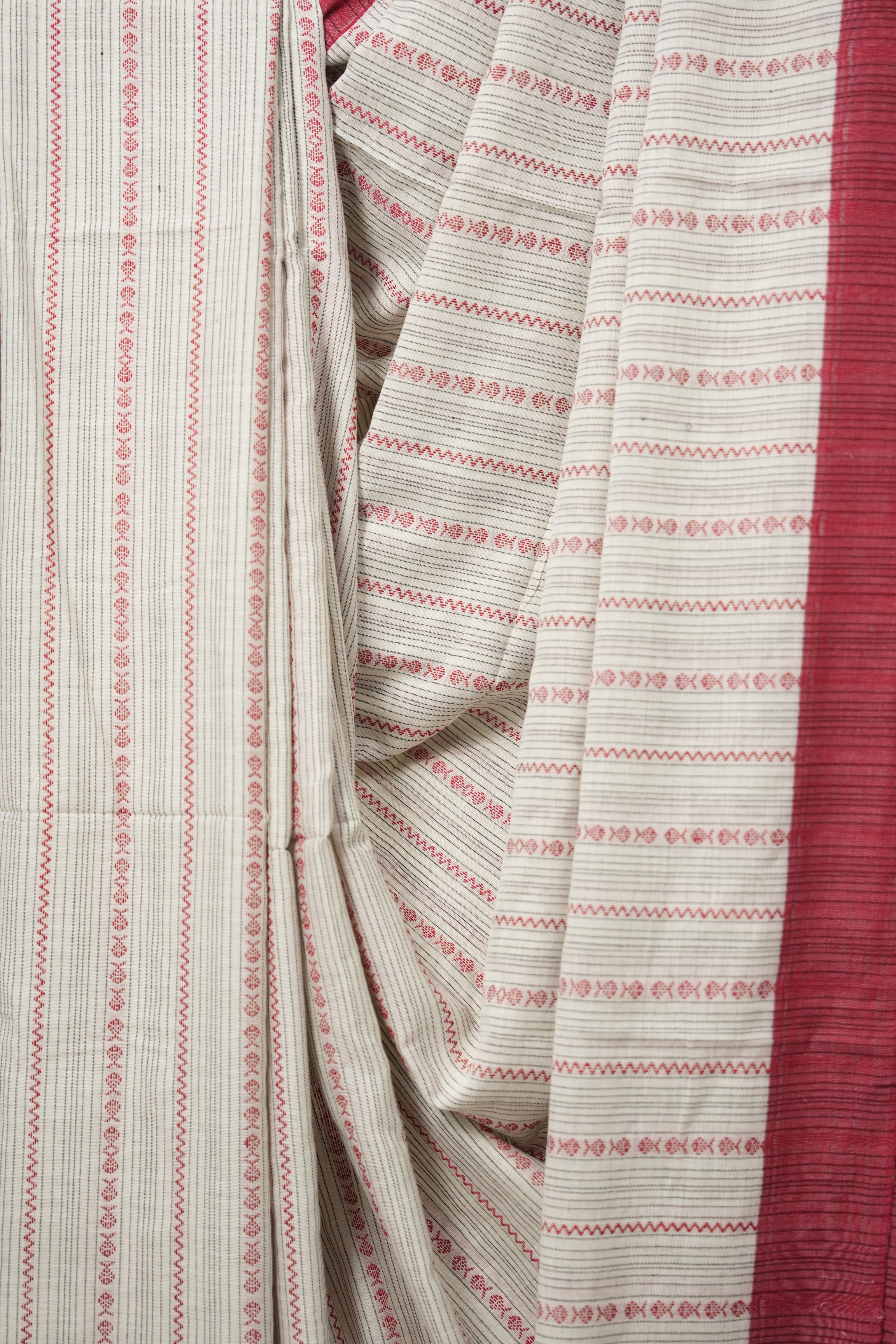White Bengal Cotton Saree - SRWBCS102