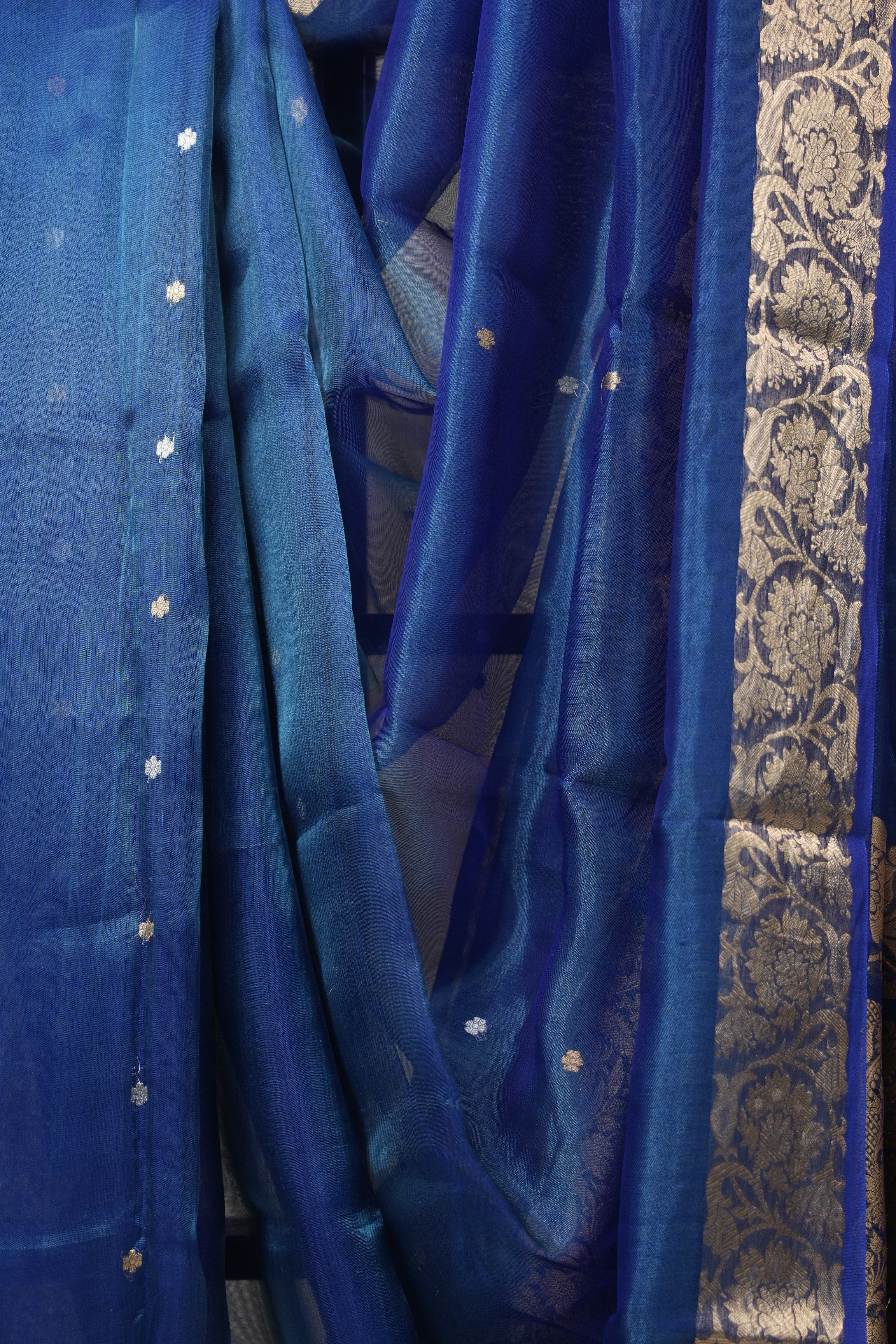 Blue Tissue Banarasi Silk Saree - SRBTBSS55