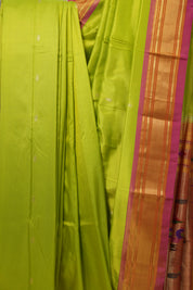 Neon Green Silk Paithani Saree - SRNGSPS699