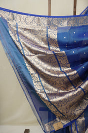 Blue Tissue Banarasi Silk Saree - SRBTBSS55