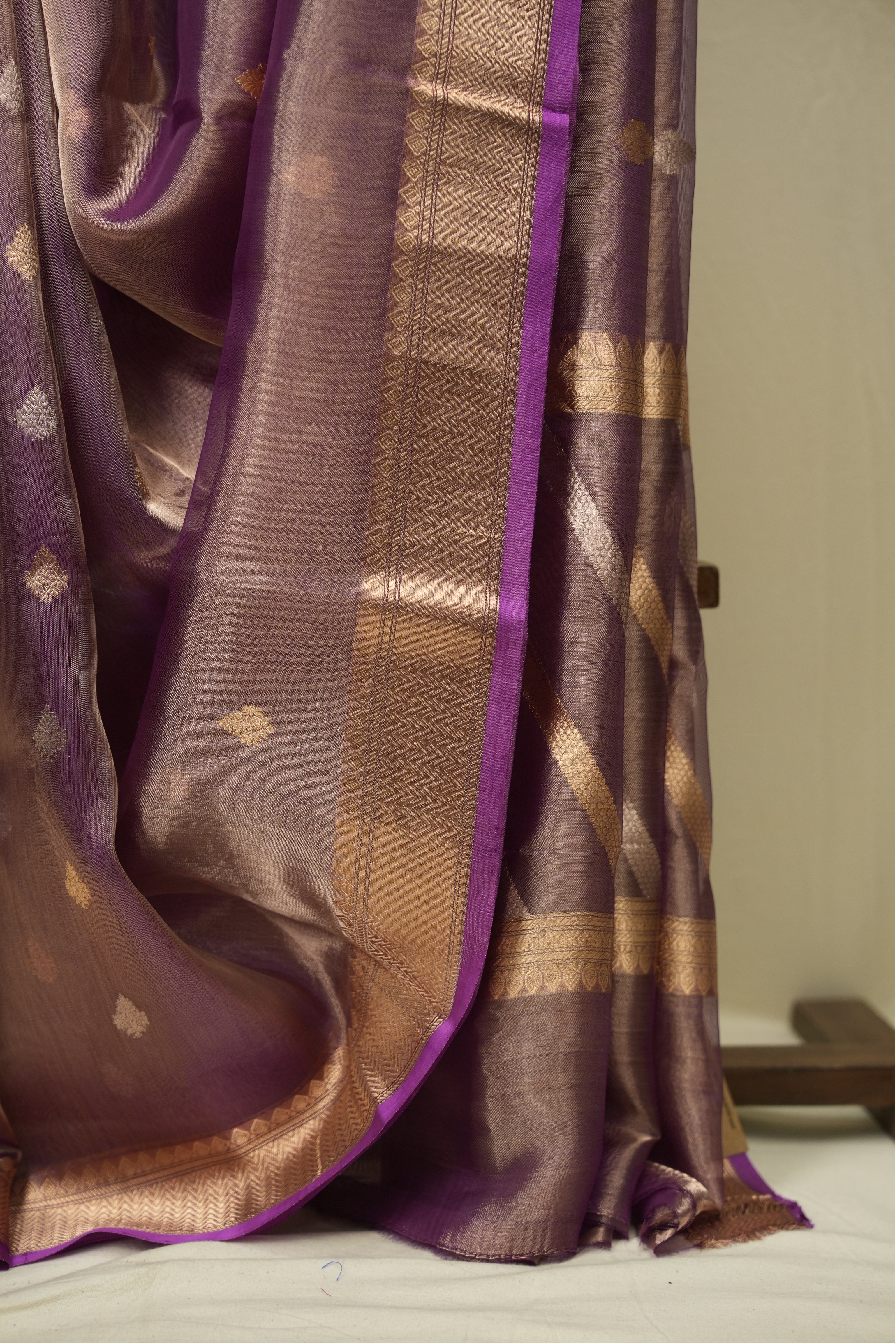 Dual Tone Lavender Tissue Banarasi Silk Saree - SRDTLTBSS76