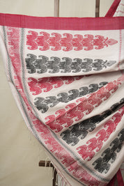 White Bengal Cotton Saree - SRWBCS102