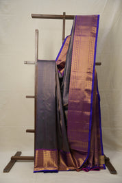 Golden Purple Gadwal Silk Saree - SRGPGSS596
