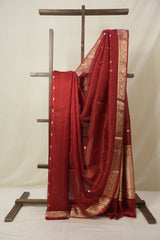 Maroon Tissue Banarasi Silk Saree - SRMTBSS57