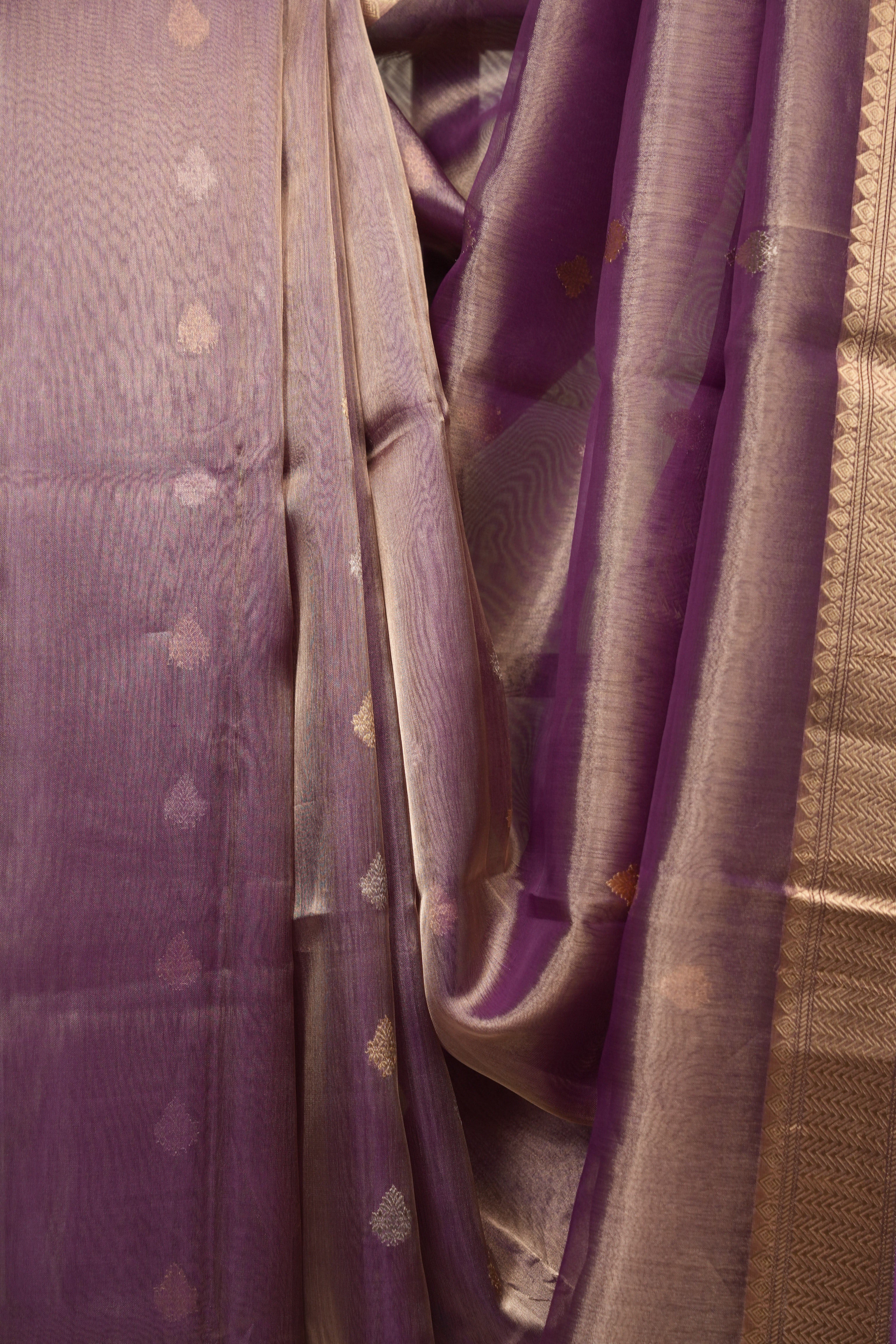 Dual Tone Lavender Tissue Banarasi Silk Saree - SRDTLTBSS76