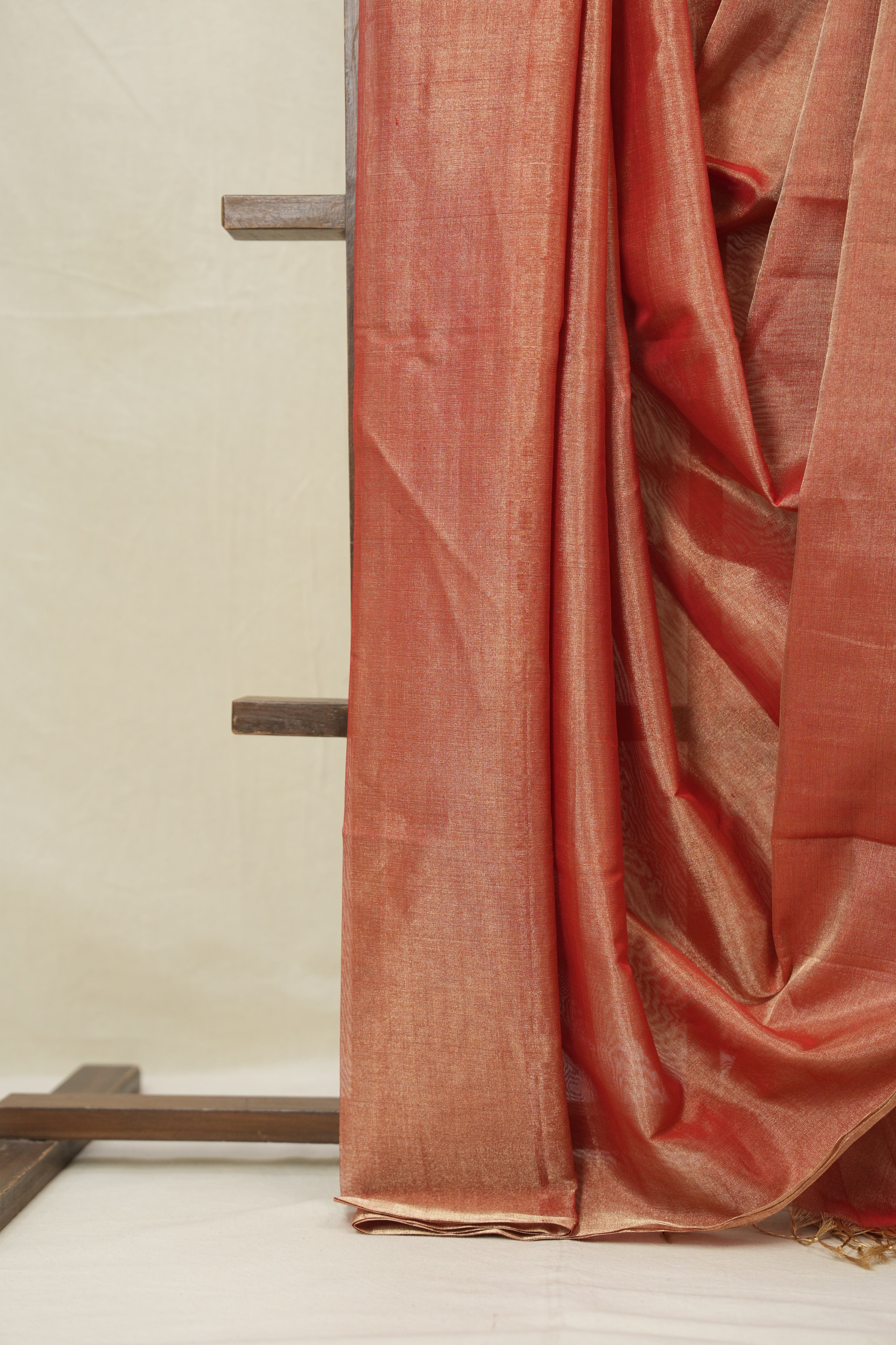 Red Maheshwari Tissue Saree - SRRMTS744