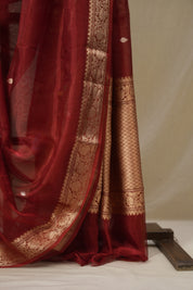 Maroon Tissue Banarasi Silk Saree - SRMTBSS57