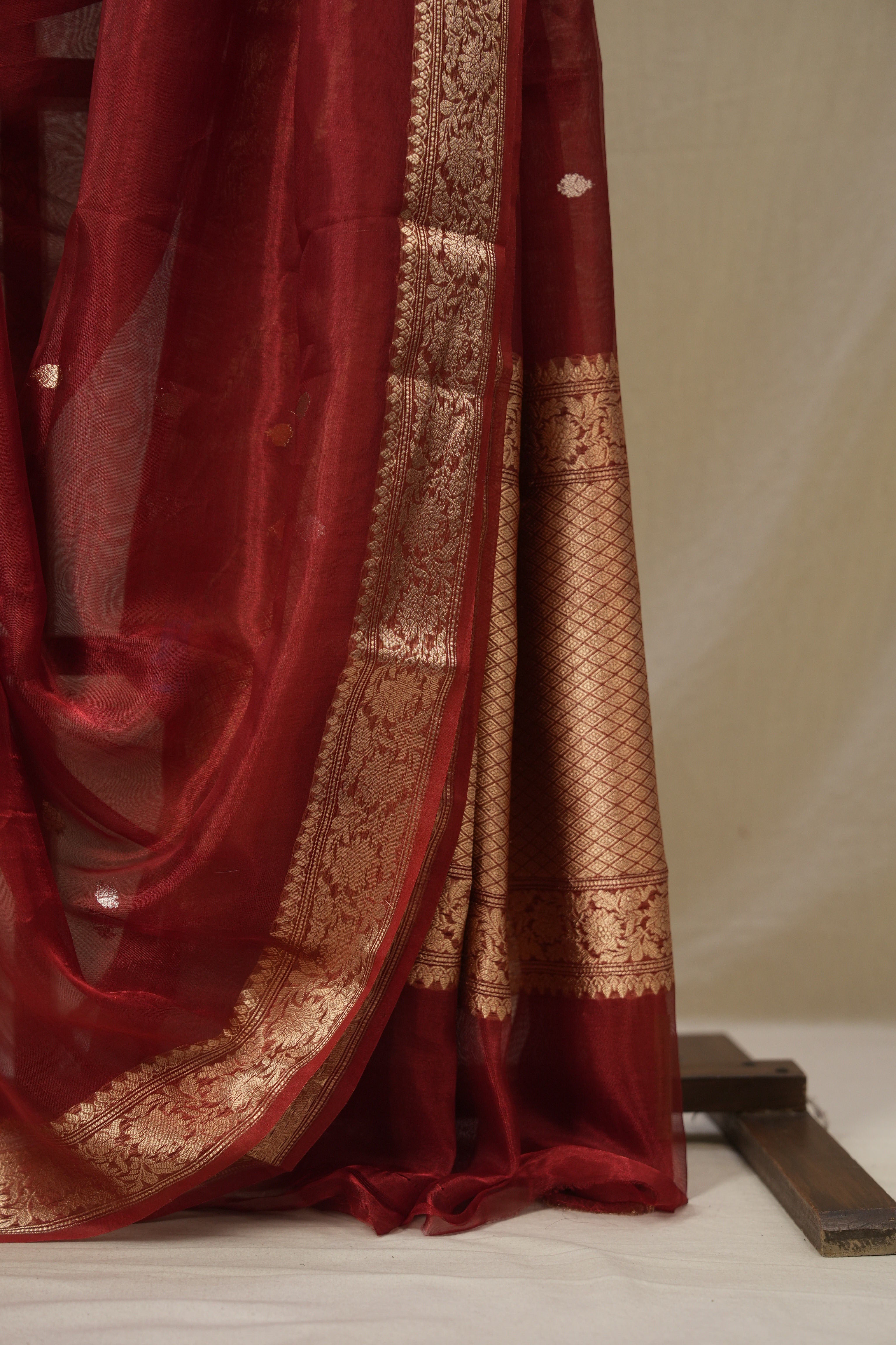 Maroon Tissue Banarasi Silk Saree - SRMTBSS57