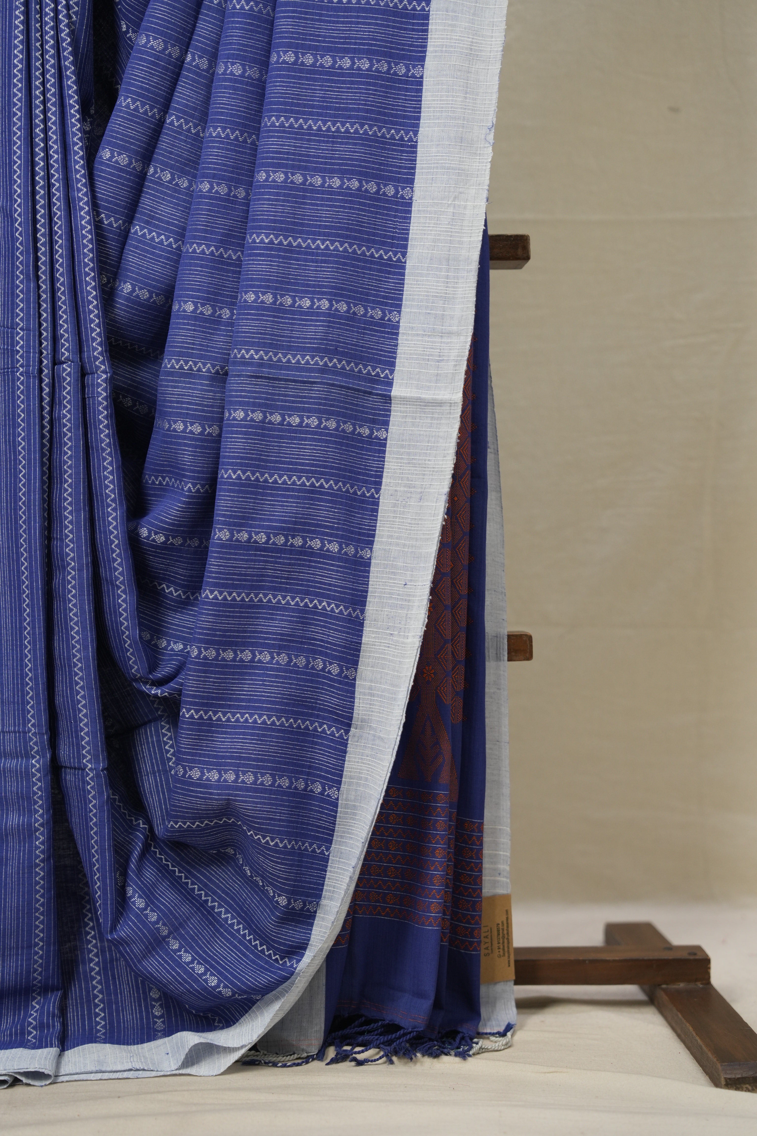 Blue Bengal Cotton Saree - SRBBCS101