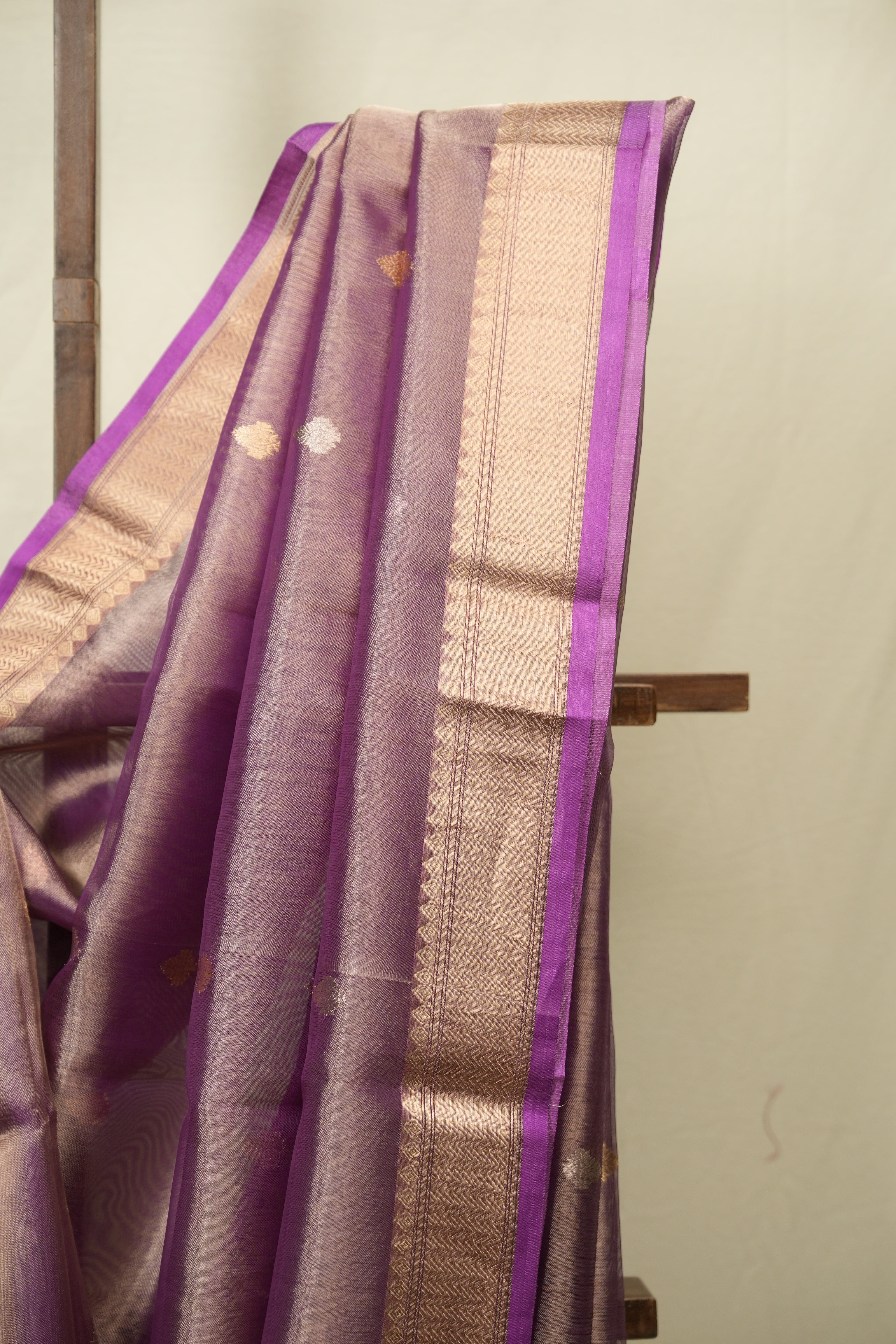 Dual Tone Lavender Tissue Banarasi Silk Saree - SRDTLTBSS76