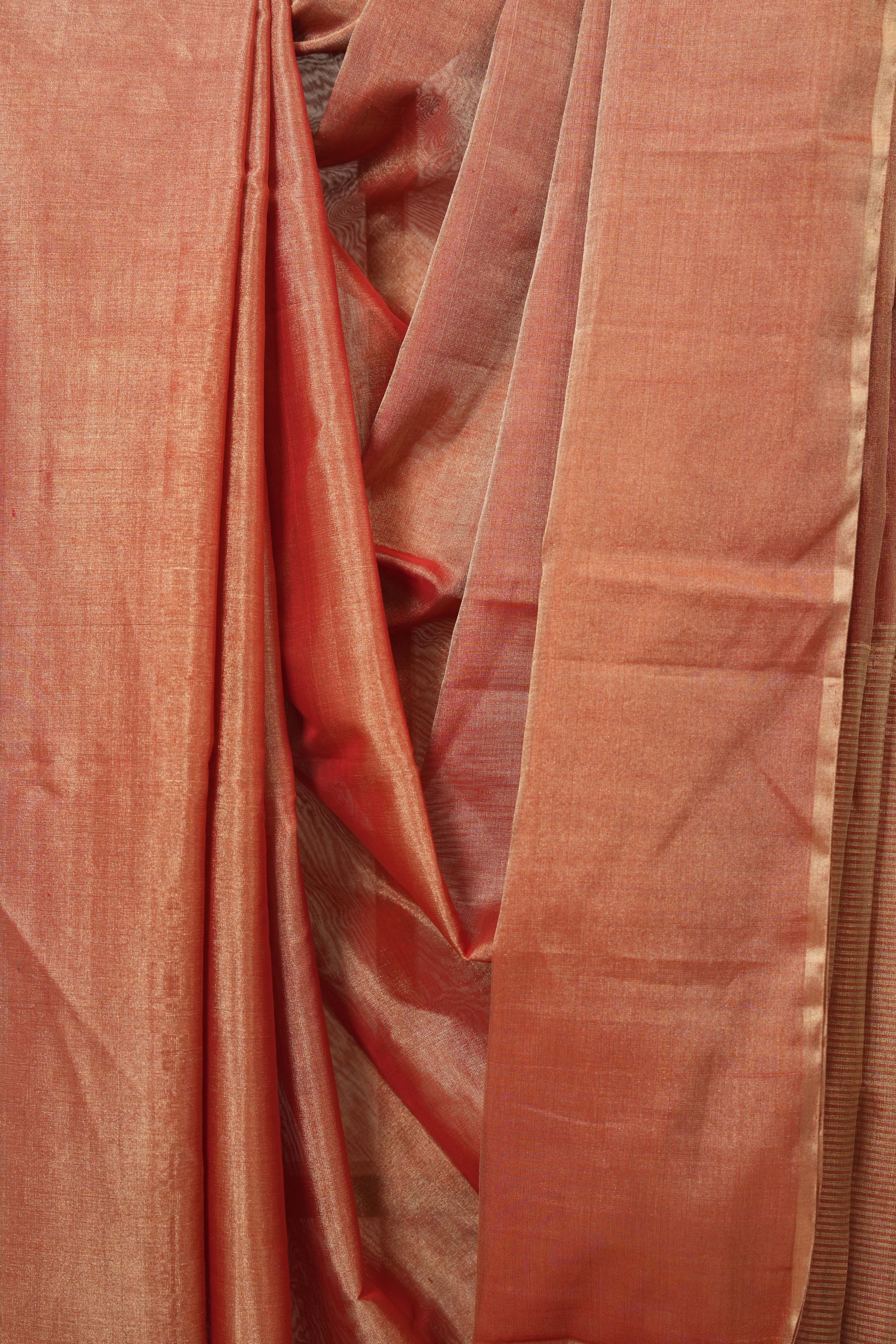 Red Maheshwari Tissue Saree - SRRMTS744