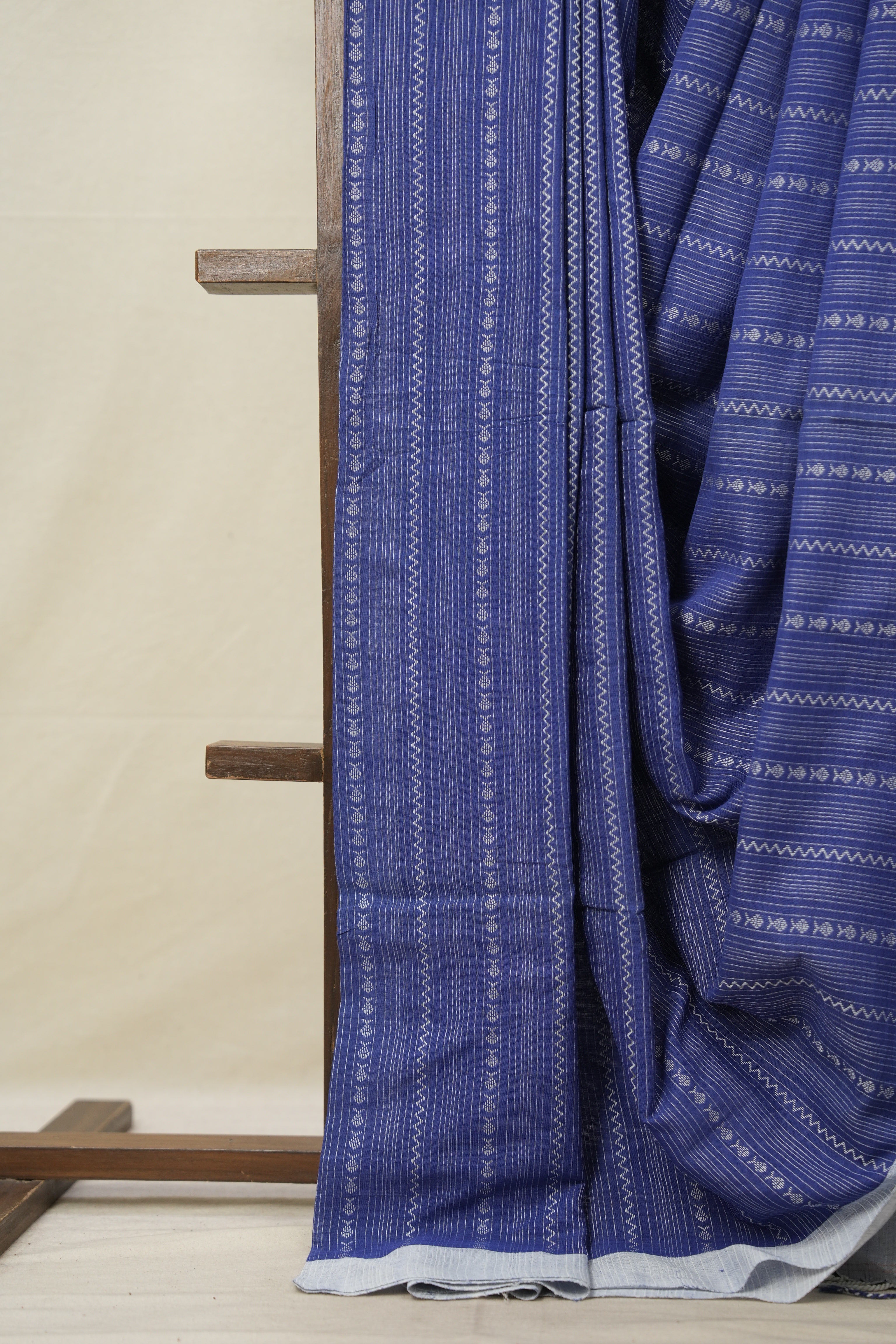 Blue Bengal Cotton Saree - SRBBCS101