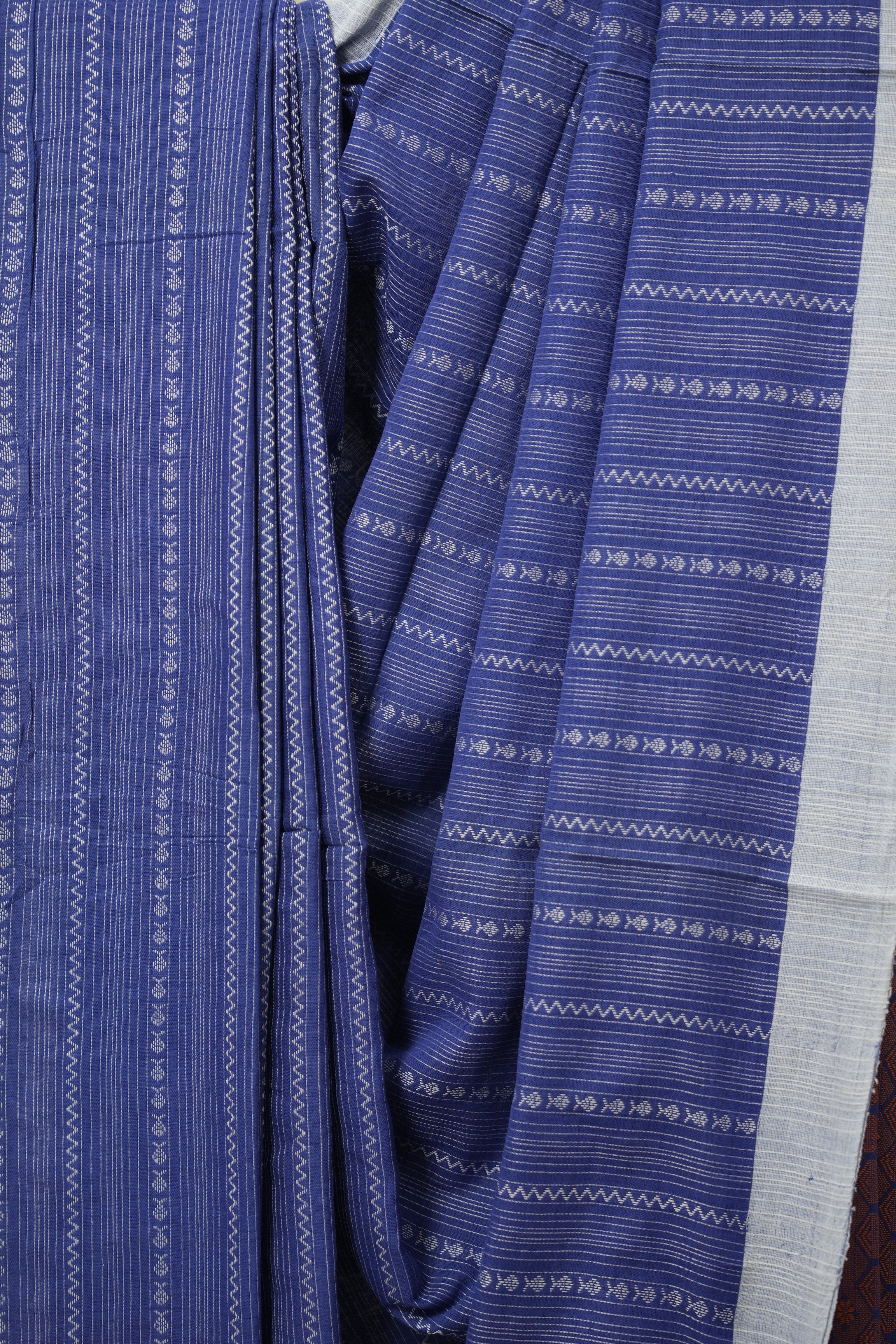 Blue Bengal Cotton Saree - SRBBCS101
