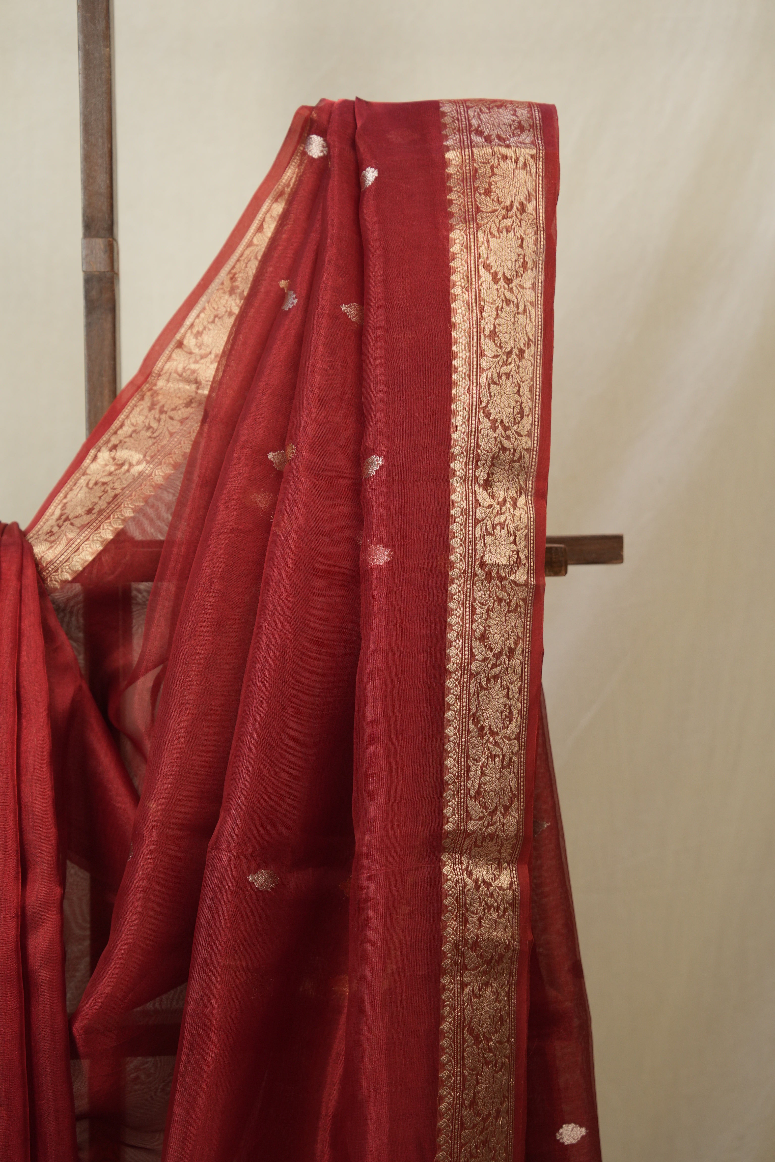 Maroon Tissue Banarasi Silk Saree - SRMTBSS57