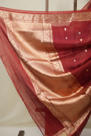 Maroon Tissue Banarasi Silk Saree - SRMTBSS57